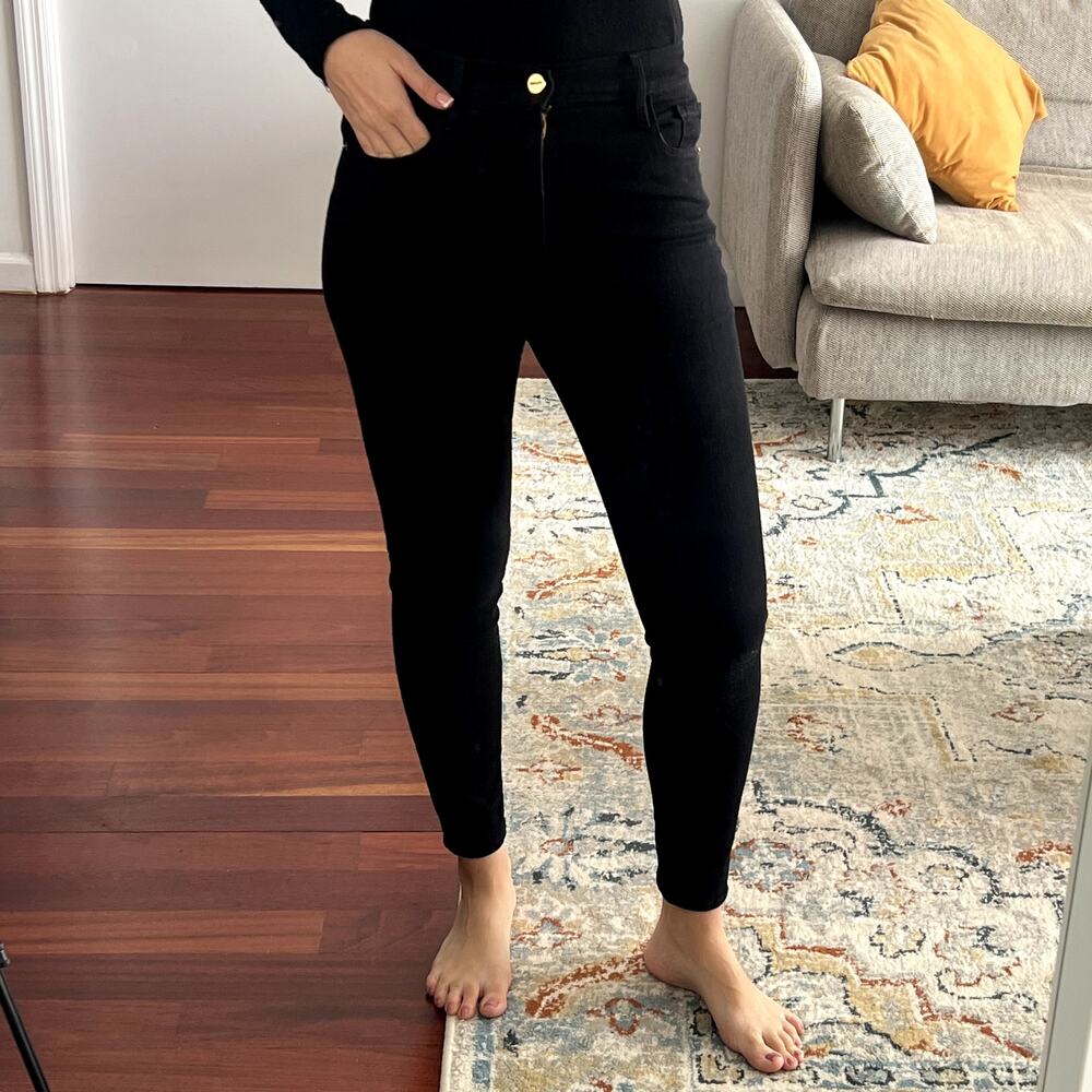 Frame Denim Ali High Rise Cigarette Black Jeans size 28